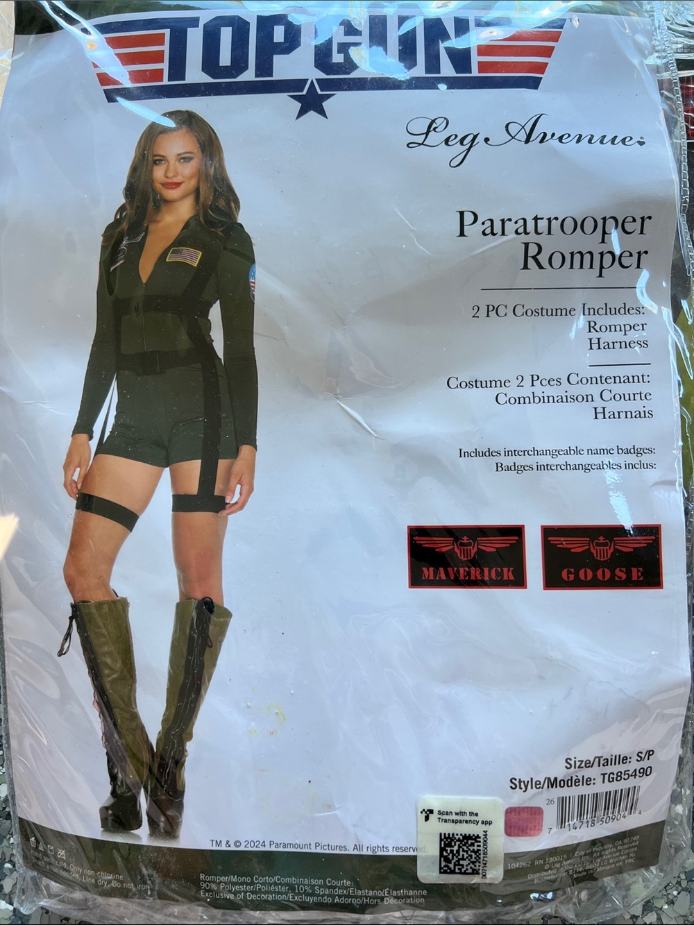 Leg Avenue Olive Green Paratrooper Romper Costume Model TG85490 in  S/P